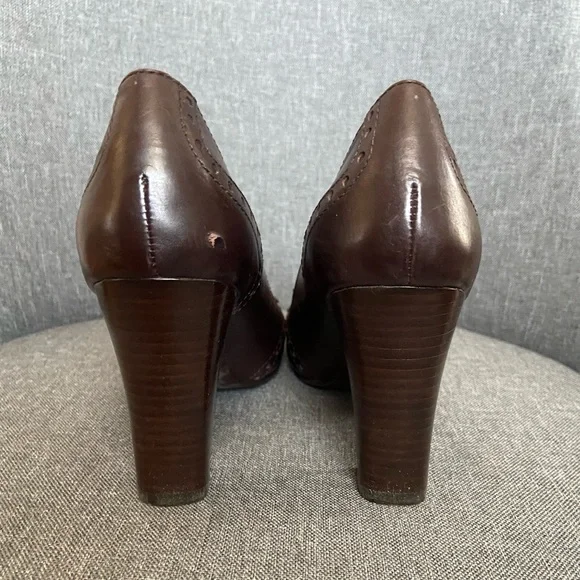 Marc Fisher Vintage Leather Heels Brown 6 - Picture 7 of 11